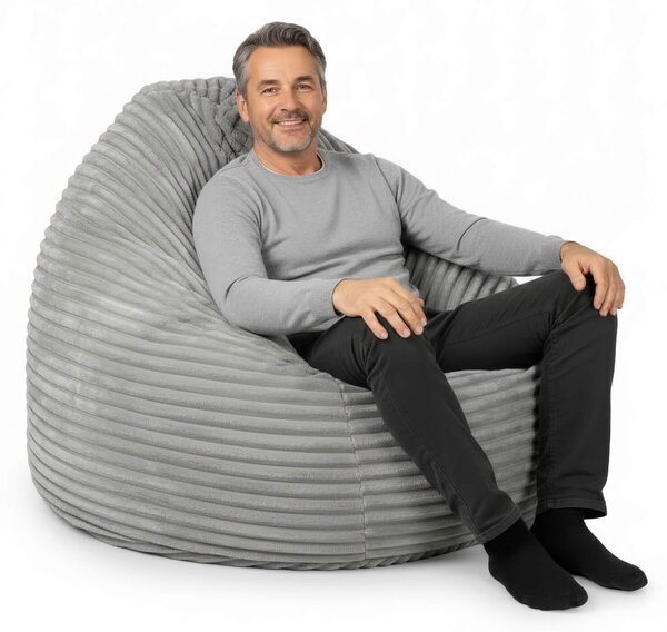 Sedací vak Primabag Giga Sako Velvet šedá