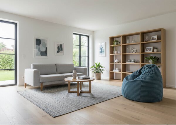 Sedací vak Primabag Giga Sako Velvet modrá