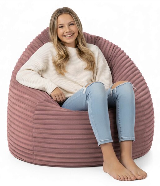 Sedací vak Primabag Giga Sako Velvet růžová