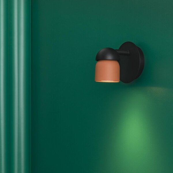 COCO nástěnná lampa, černá/terakota, 1L - FARO