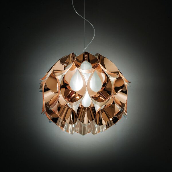 Závěsná svítidlo Slamp, FLORA, stmívatelné, Měděná, Obývací pokoj, Plast, Design