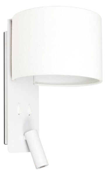 FOLD nástěnná lampa, bílá, se čtecí lampičkou - FARO