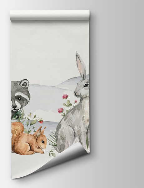 Fototapeta Skupina zvířat v lese, Fototapety se zvířaty, Populární fototapety, w00704 - Tapeko.co.cz