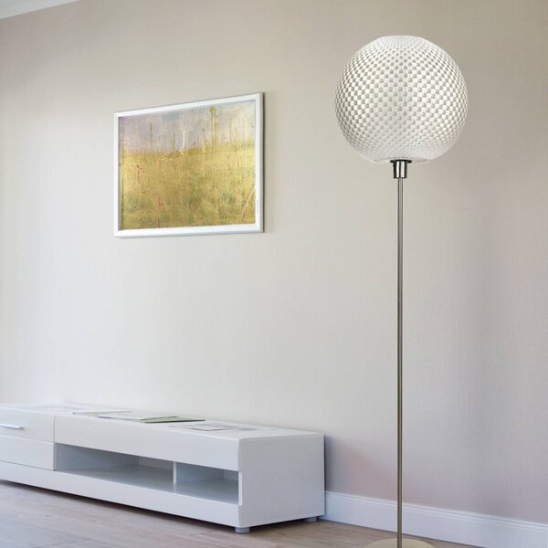 Stojací lampa Flechtwerk, koule, Silk