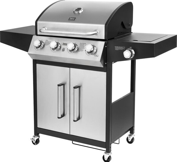 Teesa TSA0251 Plynový gril BBQ 5007 MASTER, 5 hoák, 12 kW, erno-stíbrná