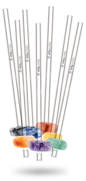 VITAJUWEL SET 7 SKLENĚNÝCH BRČEK + 7 DRAHOKAMŮ