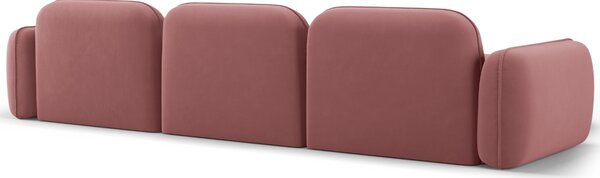 -25 % Dny MOMENTI– Cosmopolitan Design Růžová sametová rohová pohovka Sydney 320 cm, levá