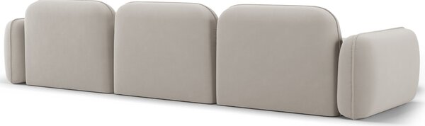 -25 % Dny MOMENTI– Cosmopolitan Design Světle béžová sametová rohová pohovka Sydney 320 cm, levá
