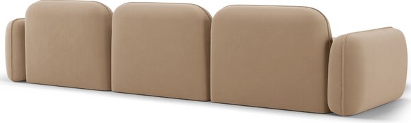 -25 % Dny MOMENTI– Cosmopolitan Design Pískově hnědá sametová rohová pohovka Sydney 320 cm, levá