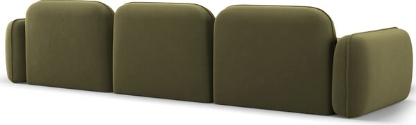 -25 % Dny MOMENTI– Cosmopolitan Design Zelená sametová rohová pohovka Sydney 320 cm, levá