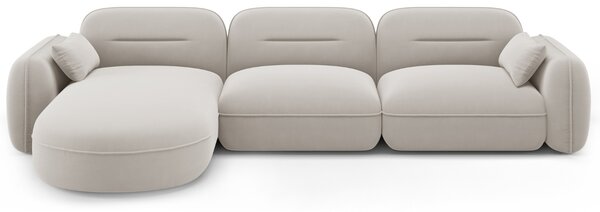 -25 % Dny MOMENTI– Cosmopolitan Design Světle béžová sametová rohová pohovka Sydney 320 cm, levá
