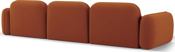 -25 % Dny MOMENTI– Cosmopolitan Design Terakotově oranžová sametová rohová pohovka Sydney 320 cm, levá