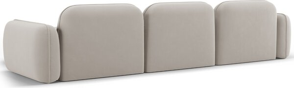 -25 % Dny MOMENTI– Cosmopolitan Design Světle béžová sametová rohová pohovka Sydney 320 cm, pravá