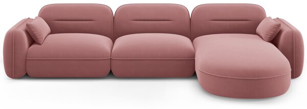 -25 % Dny MOMENTI– Cosmopolitan Design Růžová sametová rohová pohovka Sydney 320 cm, pravá