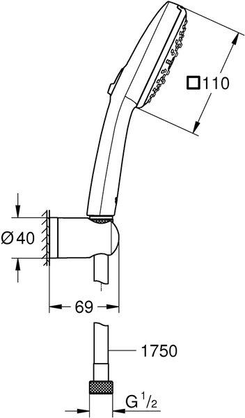 Grohe Vitalio Comfort sprchová sada na stěnu chrom 26176001