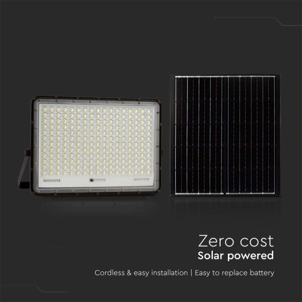 LED Venkovní solární reflektor LED/30W/3,2V 4000K černá + DO