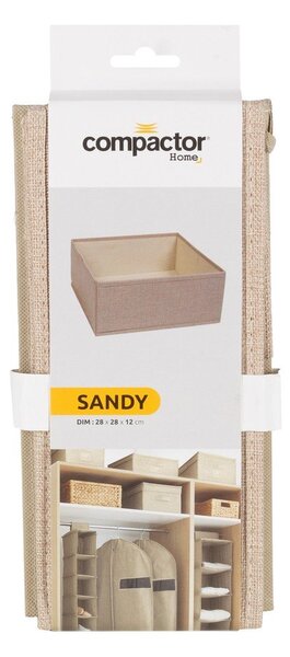 Béžový látkový úložný box 28x12x12 cm Sandy – Compactor