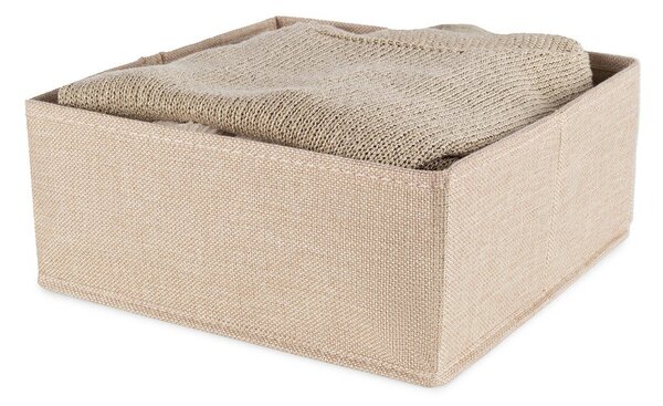 Béžový látkový úložný box 28x12x12 cm Sandy – Compactor