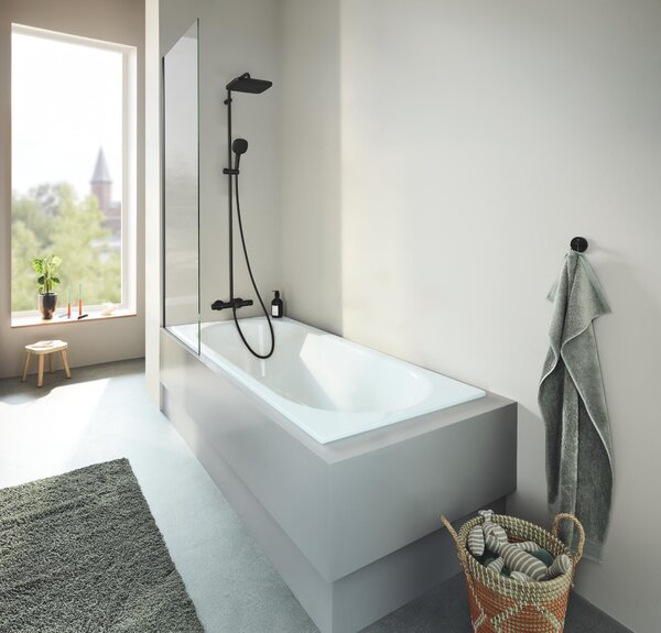 Grohe Vitalio Comfort vanová sada se sprchou na stěnu s termostatem s dešťovou sprchou černá 269842431