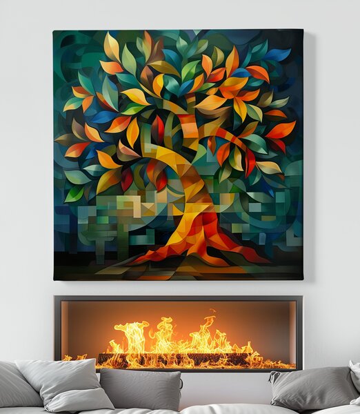 Obraz na plátně - Strom života Divoké kreace FeelHappy.cz Velikost obrazu (šířka x výška): 40 x 40 cm