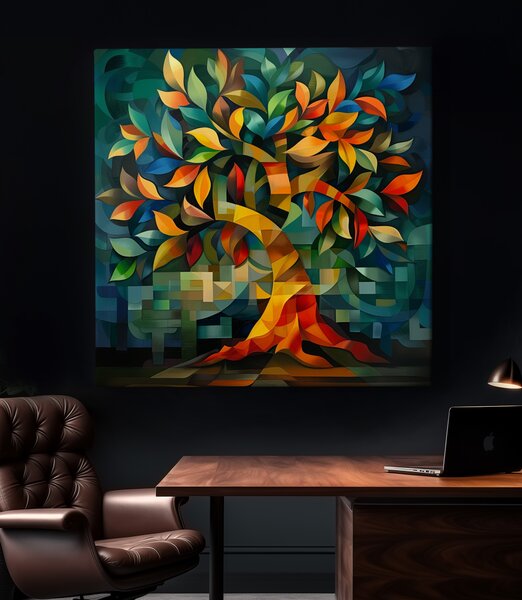 Obraz na plátně - Strom života Divoké kreace FeelHappy.cz Velikost obrazu (šířka x výška): 40 x 40 cm