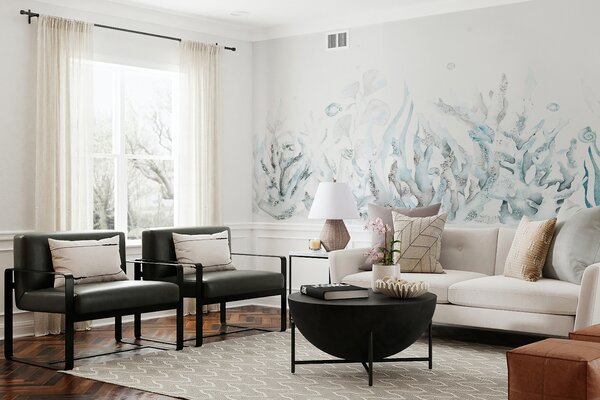 Fototapeta Akvarel mořských řas a mušlí, Mořské fototapety, Populární fototapety, w00881v1 - Tapeko.co.cz