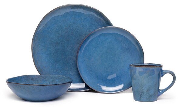 Tmavě modrá kameninová jídelní sada 24 ks Glosia - Bonami Selection