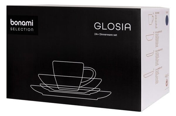Tmavě modrá kameninová jídelní sada 24 ks Glosia - Bonami Selection