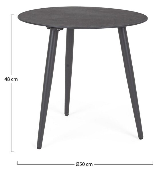 Hliníkový kulatý zahradní stolek ø 50 cm Ridley – Bizzotto
