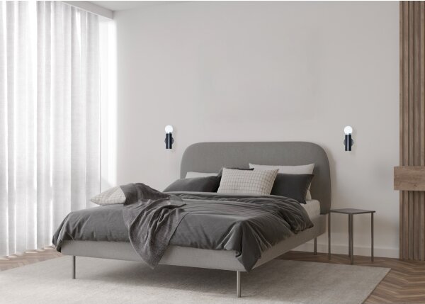 ITALUX WL-33849-1-BK - Nástěnná lampa MACERA 1xE27/40W/230V černá