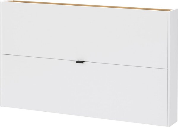 Bílý výklopný/závěsný botník v dekoru dubu 140x83x18 cm Ameca – Germania