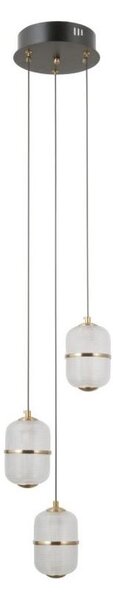 ITALUX PND-34375-3-BK - LED Lustr na lanku ALANI 3xLED/5W/230V 3000K černá/zlatá