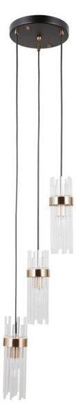ITALUX PND-40760-3-BK-HBR - Lustr na lanku TARASO 3xE14/40W/230V černá/zlatá