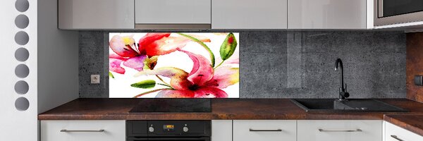 Skleněný panel do kuchyně Lilie pksh-68744371