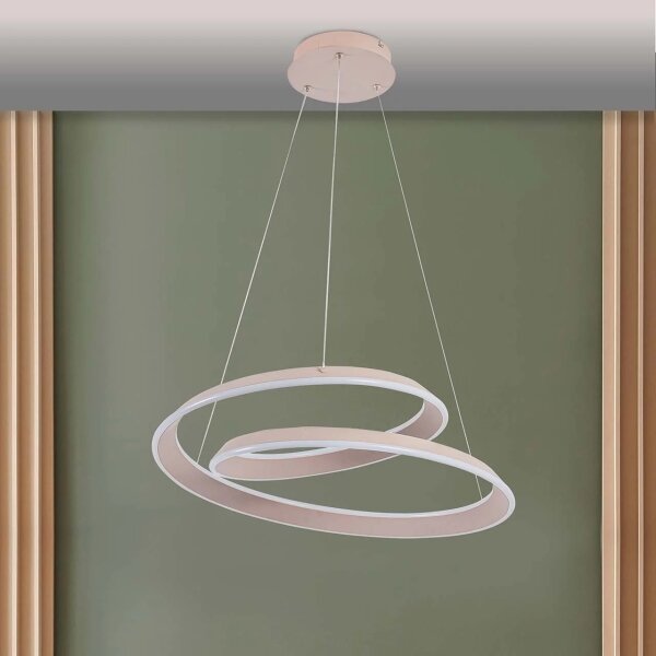 LED Lustr na lanku CASHMERE LED/75W/230V pr. 60 cm béžová