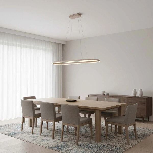 LED Lustr na lanku CASHMERE LED/80W/230V 30x100 cm béžová