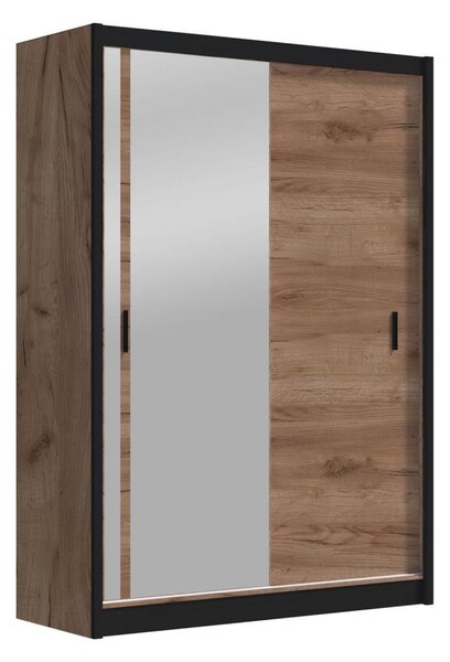 Šatní skříň se zrcadlem SABRINA 150x215x61 cm dub craft