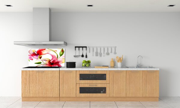 Skleněný panel do kuchyně Lilie pksh-68744371