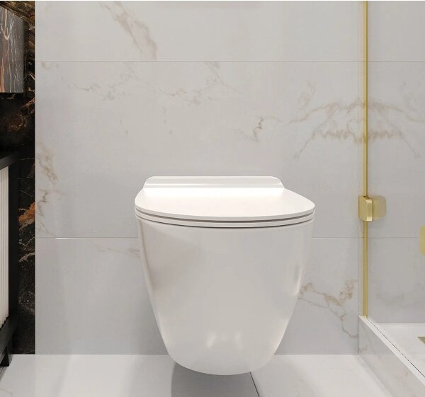 REA-C1400 - Závěsné WC s prkénkem CARTER RIMLESS keramika/bílá