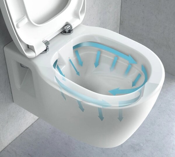 REA-C1400 - Závěsné WC s prkénkem CARTER RIMLESS keramika/bílá