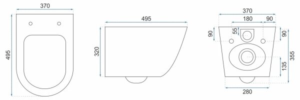 REA-C2760 - Závěsné WC s prkénkem CARLO FLAT MINI RIMLESS keramika/lesklá bílá