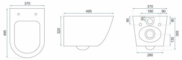 REA-C5500 - Závěsné WC s prkénkem CARLO MINI TORNADO RIMLESS keramika/krémová