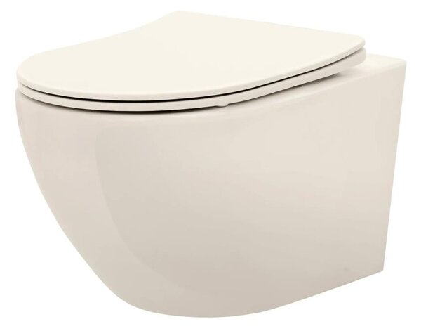 REA-C5500 - Závěsné WC s prkénkem CARLO MINI TORNADO RIMLESS keramika/krémová