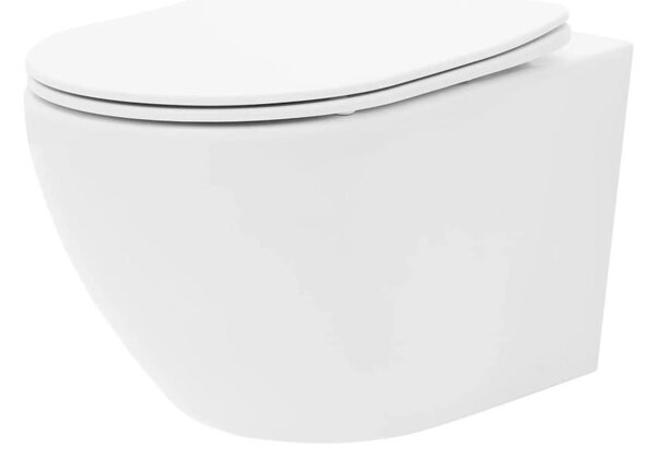 REA-C1259 - Závěsné WC s prkénkem CARLO MINI TORNADO RIMLESS keramika/lesk. bílá