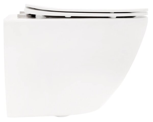 REA-C2760 - Závěsné WC s prkénkem CARLO FLAT MINI RIMLESS keramika/lesklá bílá