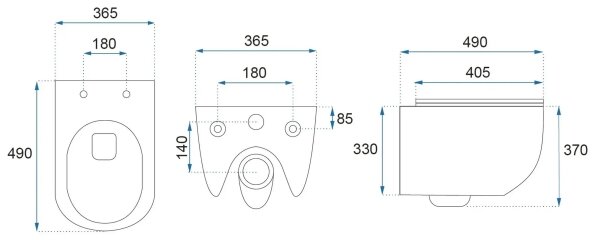 REA-C1259 - Závěsné WC s prkénkem CARLO MINI TORNADO RIMLESS keramika/lesk. bílá