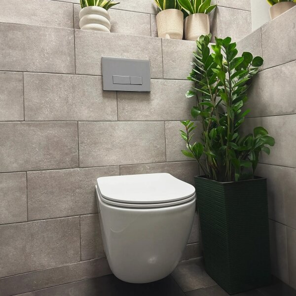 REA-C1259 - Závěsné WC s prkénkem CARLO MINI TORNADO RIMLESS keramika/lesk. bílá