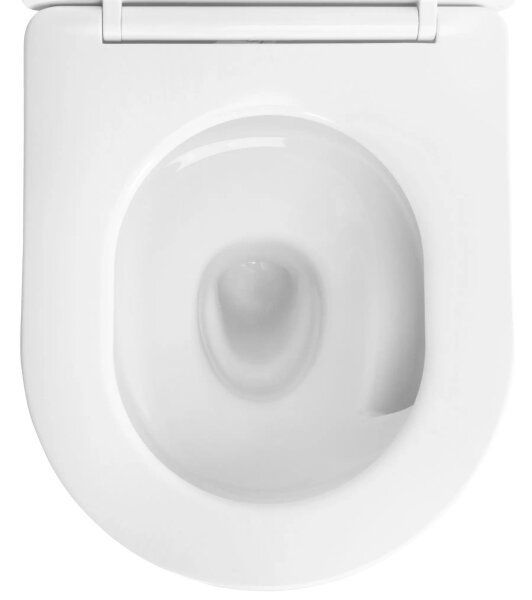 REA-C6806 - Závěsné WC s prkénkem CARLO MINI TORNADO RIMLESS keramika/bílá/zlatá