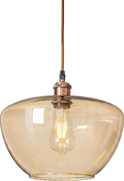 Lustr na lanku SEVENTIES E27/60W/230V kouřová/hnědá
