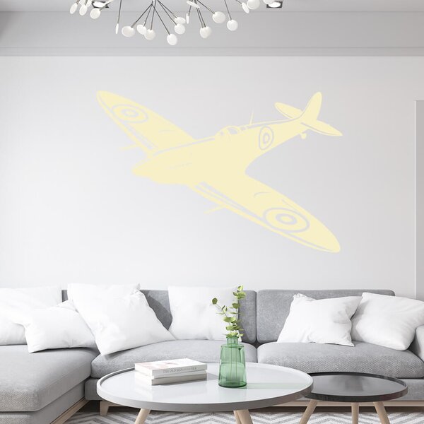 Živá Zeď Samolepka Stíhačka Supermarine Spitfire Barva: černá